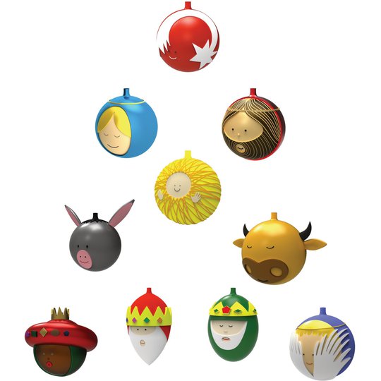 Alessi Le Pelle Presepe Julkulor set 10 -pack