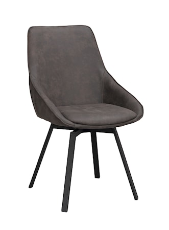 Alison Stol Grå Microfiber/svarta metallben snurr