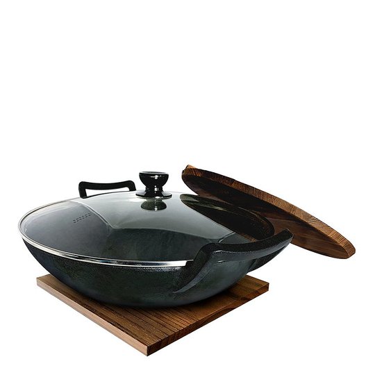 Satake - Satake Nabe Wok Gjutjärn med glaslock 36 cm