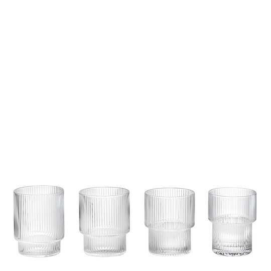 Ferm Living - Ripple Glas 20 cl 4-pack Klar