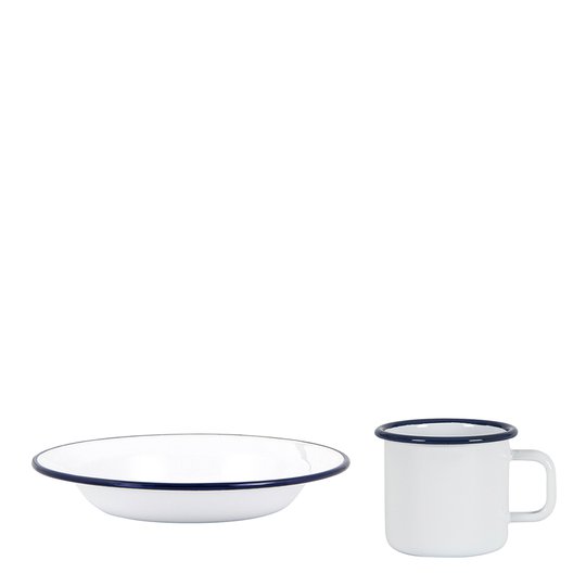 Kockums - Kockums Mugg och Djup tallrik 2 delar Vit