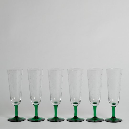 Reijmyre Glasbruk - SÅLD Champagneglas B6 av Monica Bratt 6 st