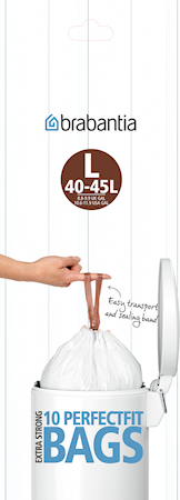 Avfallspåsar L, 45Ltr [10 påsar/rulle] White