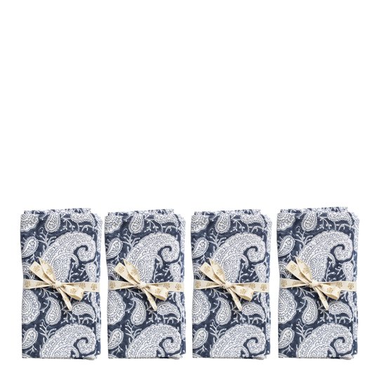 Chamois - Big Paisley Servett 4-pack 50x50 cm Marin