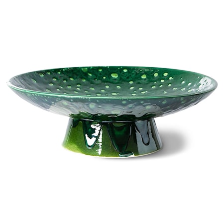 The emeralds Skål med fot Large Dripping Green