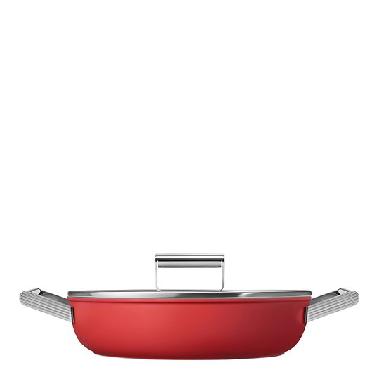 Smeg - 50's Style TRAKTÖRPANNA MED GLASLOCK 28CM RÖD Röd