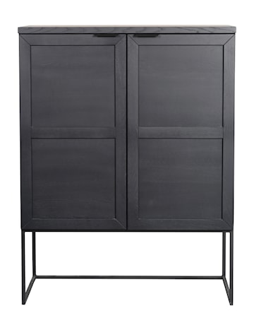 Everett Skåp Svart ek m trädörrar 125 cm