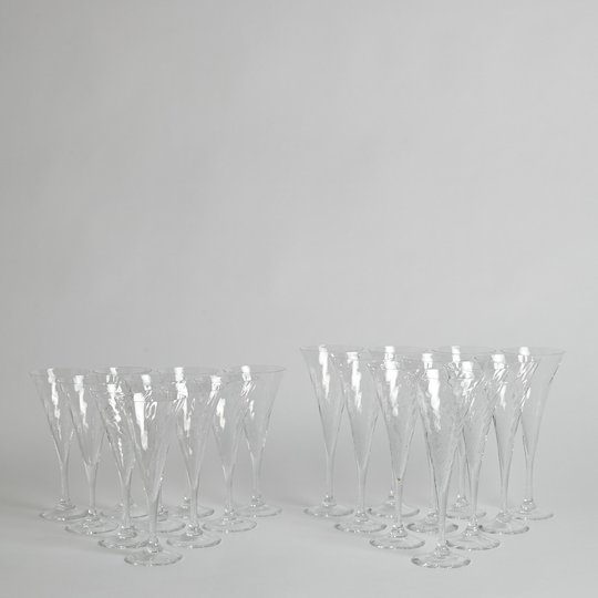 Orrefors - SÅLD Vinglas 10 st och Champagneglas 10 st "Helena"