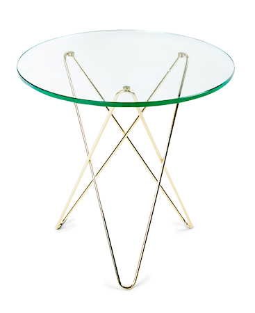 Tall mini o-table glass