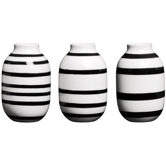 Kähler Omaggio Vas miniatyr 3-pack 80 mm Svart