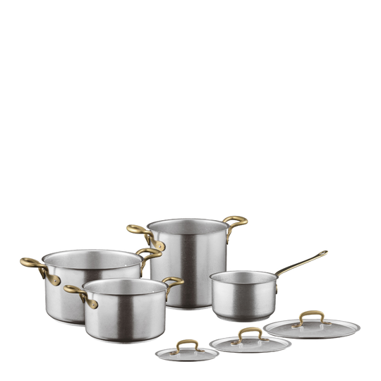 Sambonet - 1965 Vintage Kastrullset 7 delar Vintage Steel