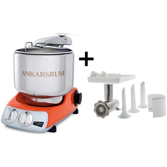Ankarsrum AKM 6230 köksmaskin + köttkvarn, pure orange