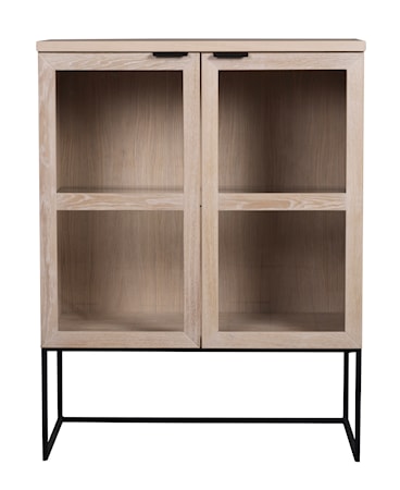 Everett Skåp Vitpigmenterad ek m glasdörr 125 cm