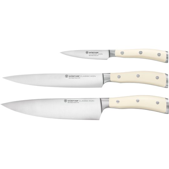 Wüsthof Classic Ikon Knivset 3 delar Vitt