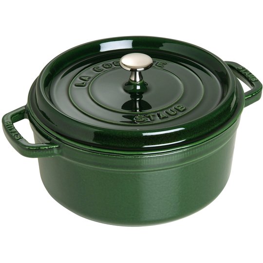 Staub Rund Gryta 24 cm 3,8 liter Basilikagrön