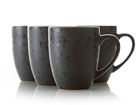 Mugg 4-pack Stengods Svart 30cl