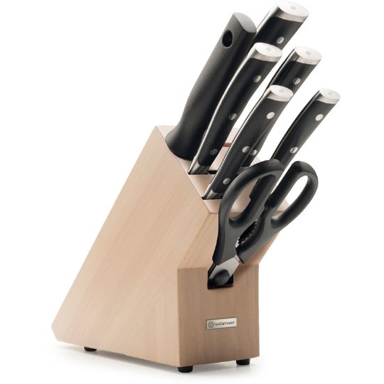 Wüsthof Classic Ikon Knivblock med 7 Knivar Bokträ