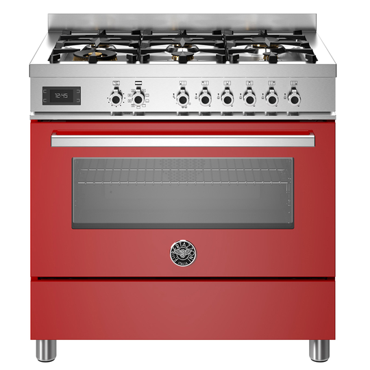Bertazzoni PRO96L1EROT Professional gasspis med singelugn, 90 cm, röd