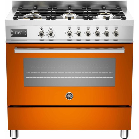 Bertazzoni PRO906 Gasspis 90 cm, 1 ugn, 6 brännare, Orange
