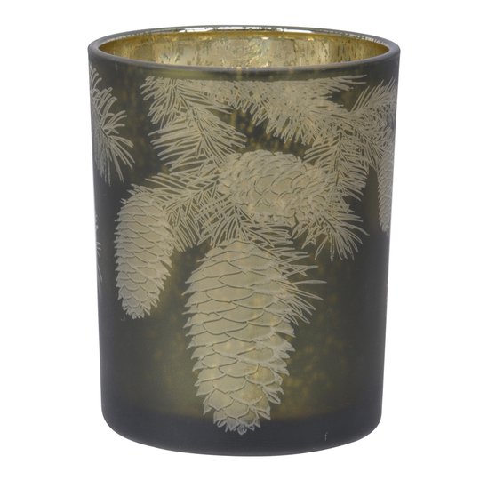 Holmen - Amedo Ljushållare Kottar 13 cm Grön/Guld