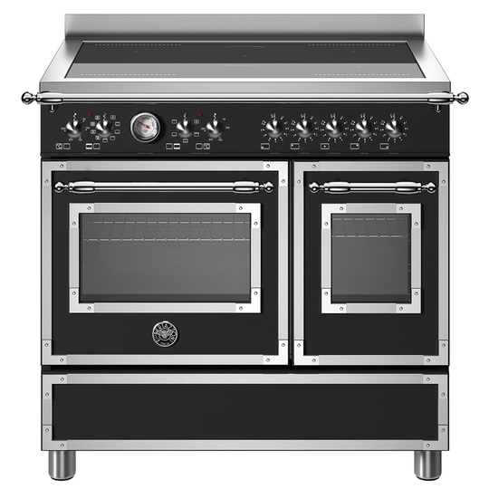 Bertazzoni HER95I2ENET Heritage induktionsspis med dubbelugn, 90 cm, mattsvart