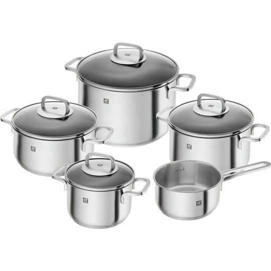 Zwilling Cube grytset med 5 grytor & 4 lock