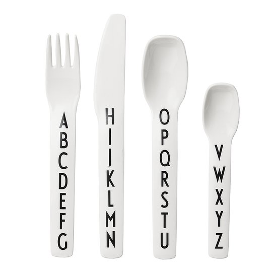 Design Letters - Eat & Learn Bestickset Vit