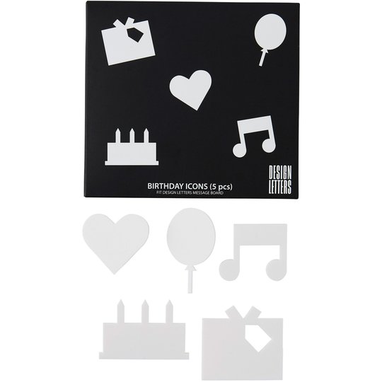 Design Letters Organise with Icons, Happy Birthday Vit