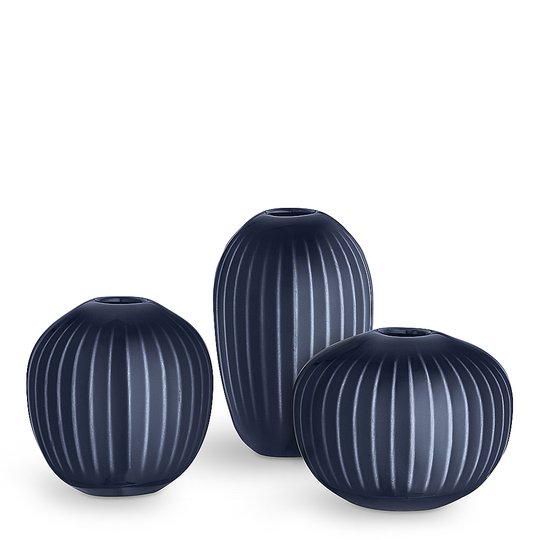 Kähler Design - Hammershøi Vas Miniatyr 3-Pack Indigo