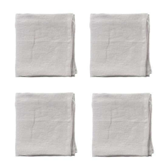 Aida - Raw Linneservetter 4-pack 45x45 cm Ljusgrå