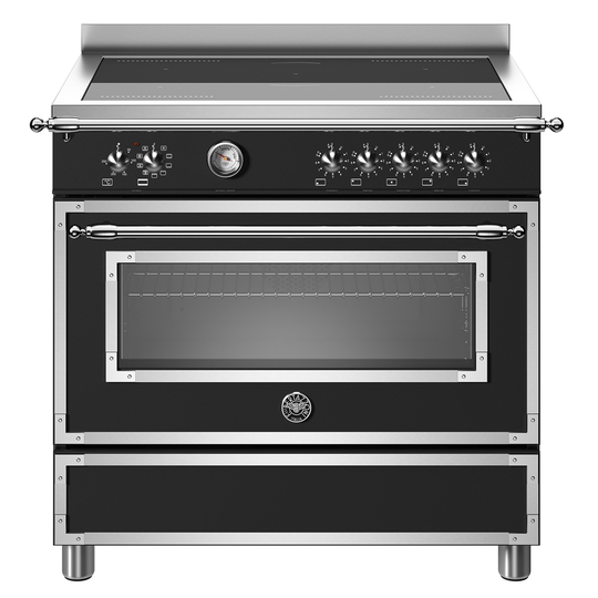 Bertazzoni HER95I1ENET Heritage induktionsspis med singelugn, 90 cm, mattsvart