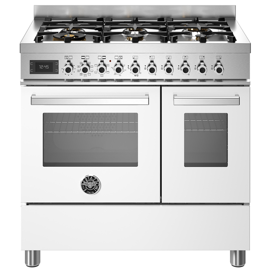 Bertazzoni PRO96L2EBIT Professional gasspis med dubbelugn, 90 cm, vit